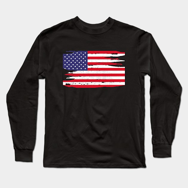 USA Flag 4th of July 1776 America Long Sleeve T-Shirt by Super Fresh Art